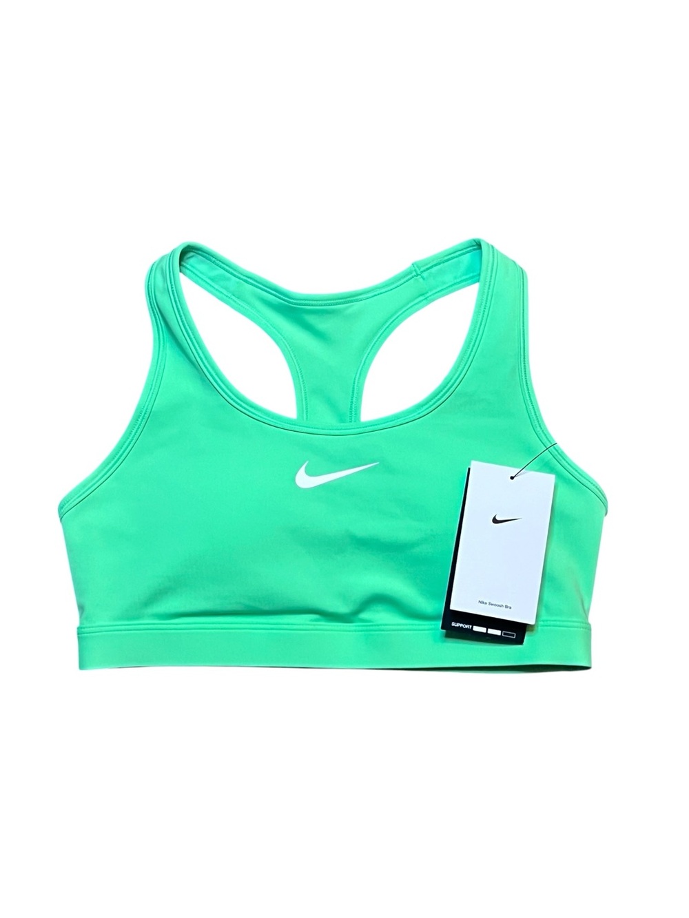 Nike Swoosh Womens Small Padded Racerback Med Support Sports Bra Illusion Green